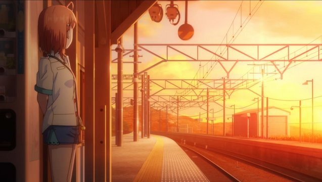 Station platform with sea view in episode 12
